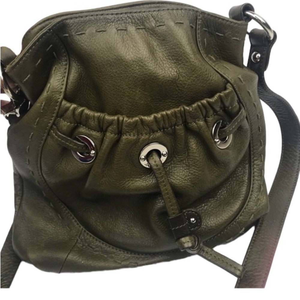 B. MAKOWSKY Olive Green 100% Leather purse